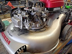 Lawnmower currently being serviced